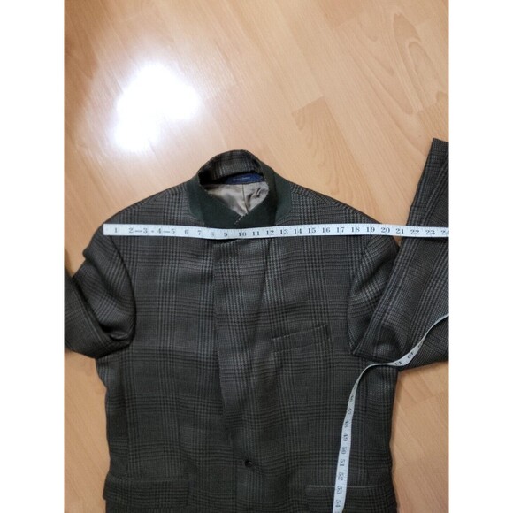 Chaps Ralph Lauren Sports Coat Blazer Beige Glen Plaid Men's Size 43T Canada EUC - Picture 10 of 11